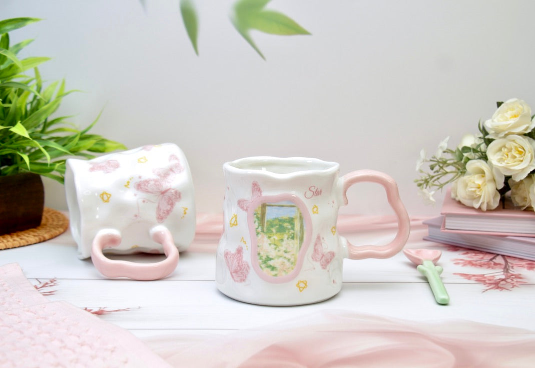 'Buttercup' Ceramic Coffee Mug, Pink