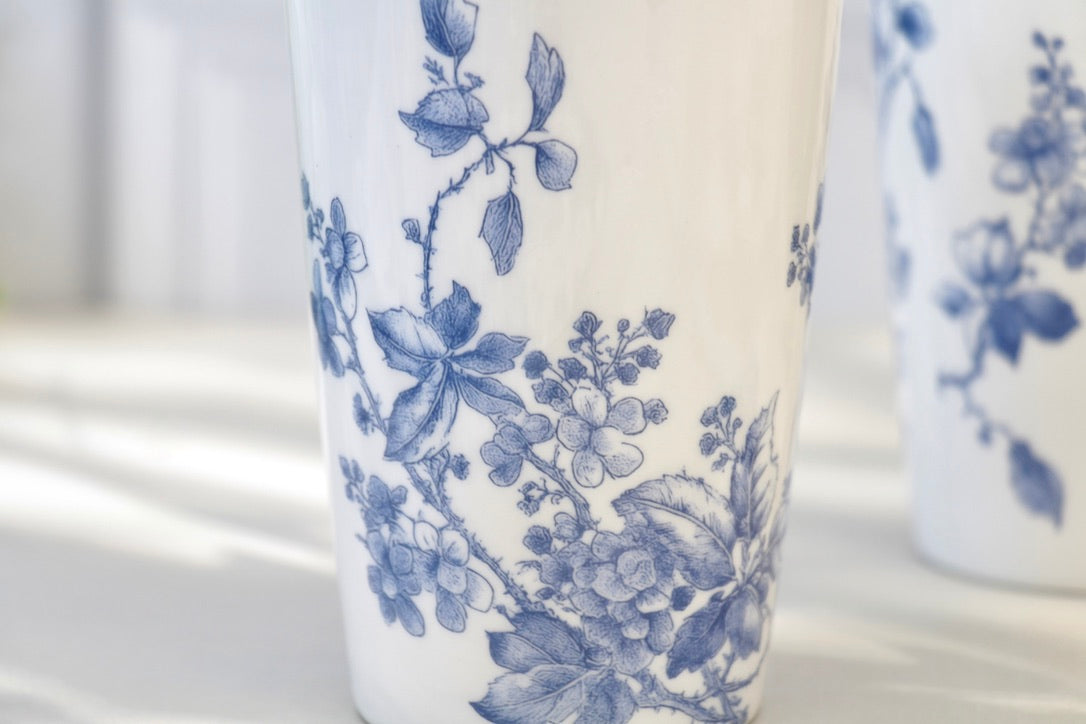 'Maison Bleu' Porcelain Tumbler | Cup | Blue | Set of 2