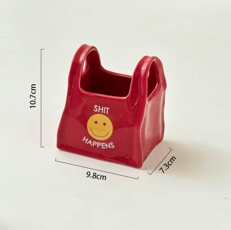 Quirky Ceramic Bowl | Organiser, Red