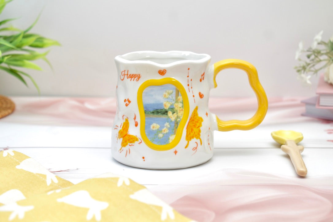 'Buttercup' Ceramic Coffee Mug, Yellow