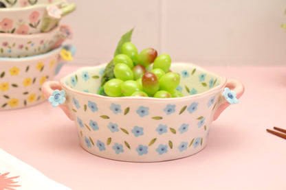 'Periwinkle' Ceramic Bowls - Pink/Blue