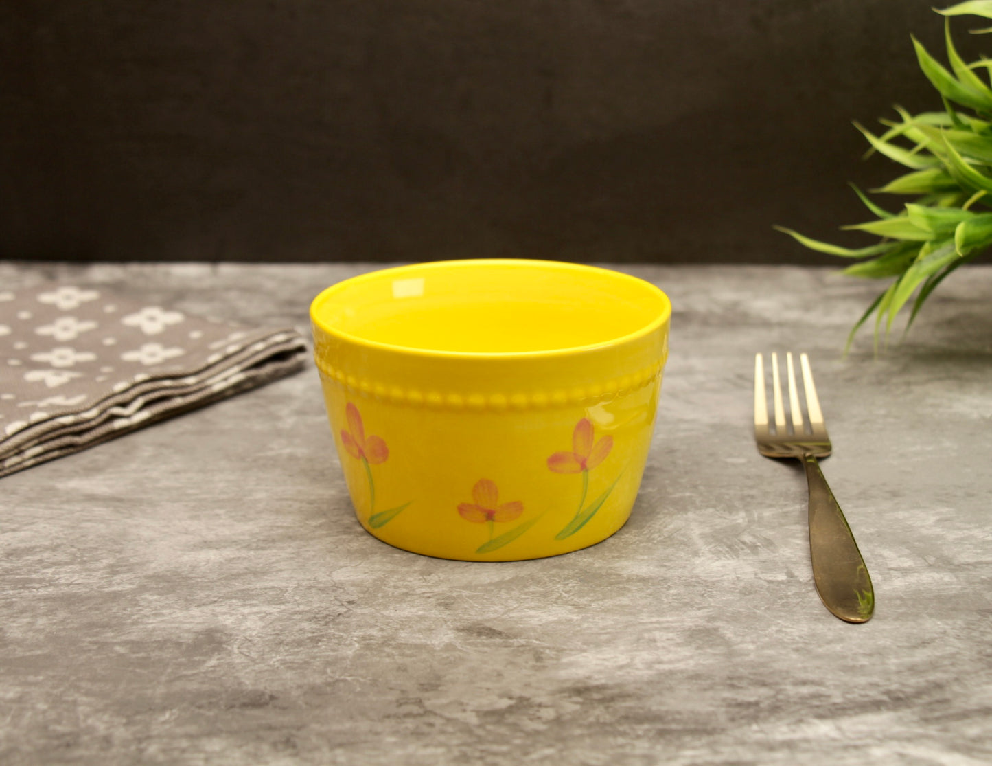 'Brooke' Ceramic Bowl - Yellow