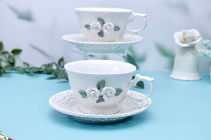 'Anastasia' Ceramic Cup n Saucer, Set of 1