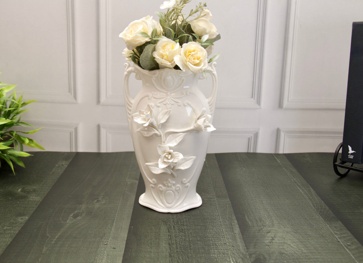 'Daffodils' White Ceramic Vase