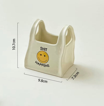 Quirky Ceramic Bowl | Organiser, White