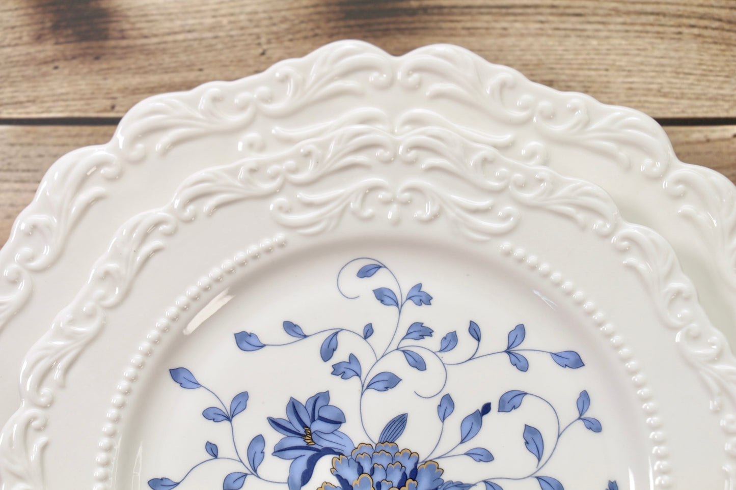 'Mirabelle' White Ceramic Dessert Plate | Floral | 8 Inches
