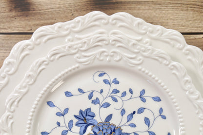 'Mirabelle' Blue Floral Ceramic Dinner Plate, 26.5 cm