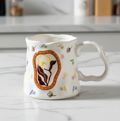'Florence' Ceramic Coffee Mug, White