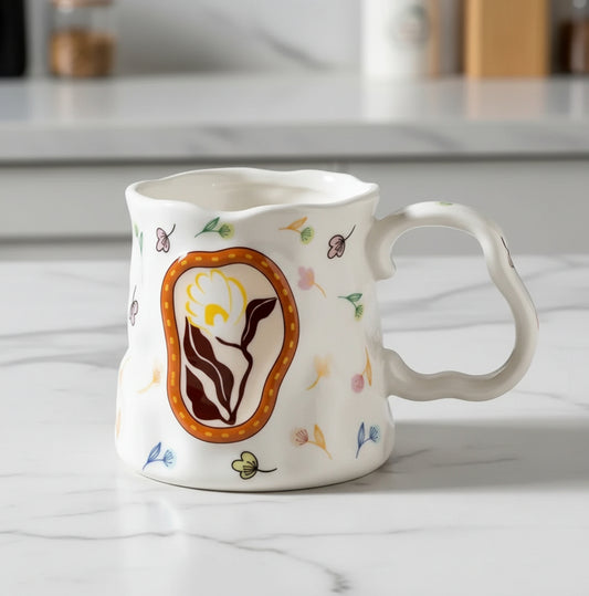 'Florence' Ceramic Coffee Mug, White
