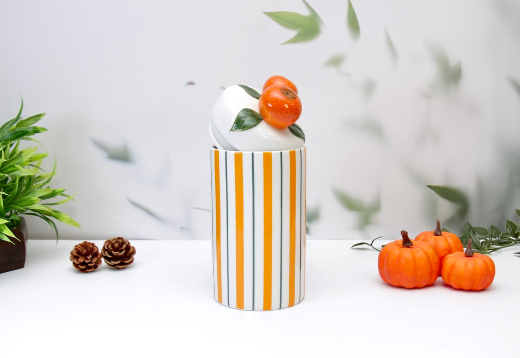 'Tangerines' Ceramic Storage Canister 1200ml, Set of 2