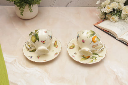 'Lemon' Ceramic Cup & Saucer Set