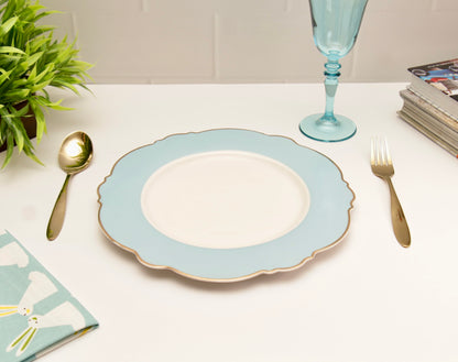 'Alice' Ceramic Dinner plate - Aqua