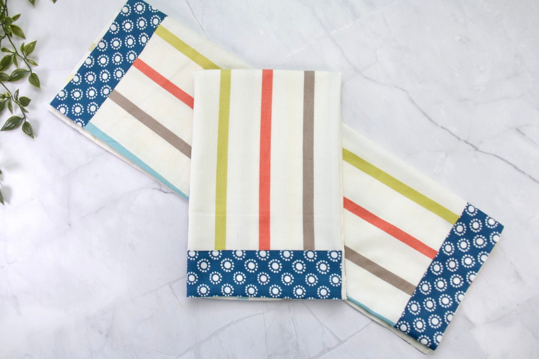 'Indigo Striped' Printed Kitchen Towels, Set of 2