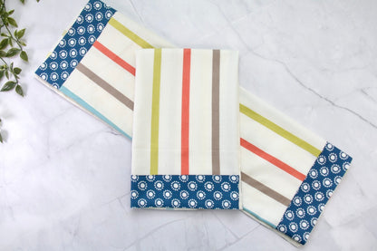 'Indigo Striped' Printed Kitchen Towels, Set of 2