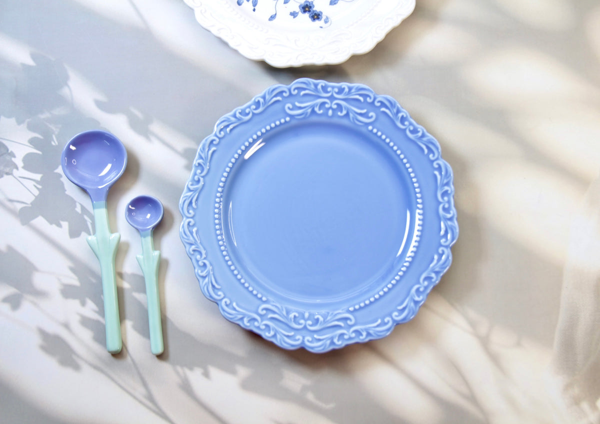 'Mirabelle' Blue Ceramic Dessert Plate, 21 cm