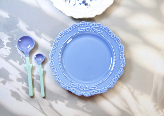 'Mirabelle' Blue Ceramic Dessert Plate, 21 cm