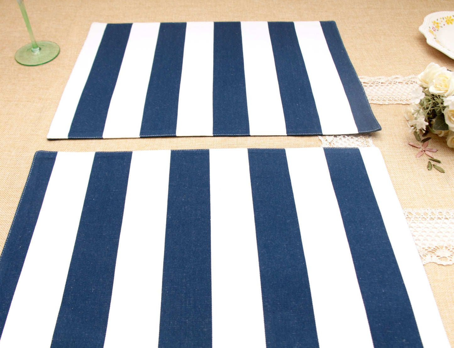 'Lapis' Striped Placemats - Set of 2