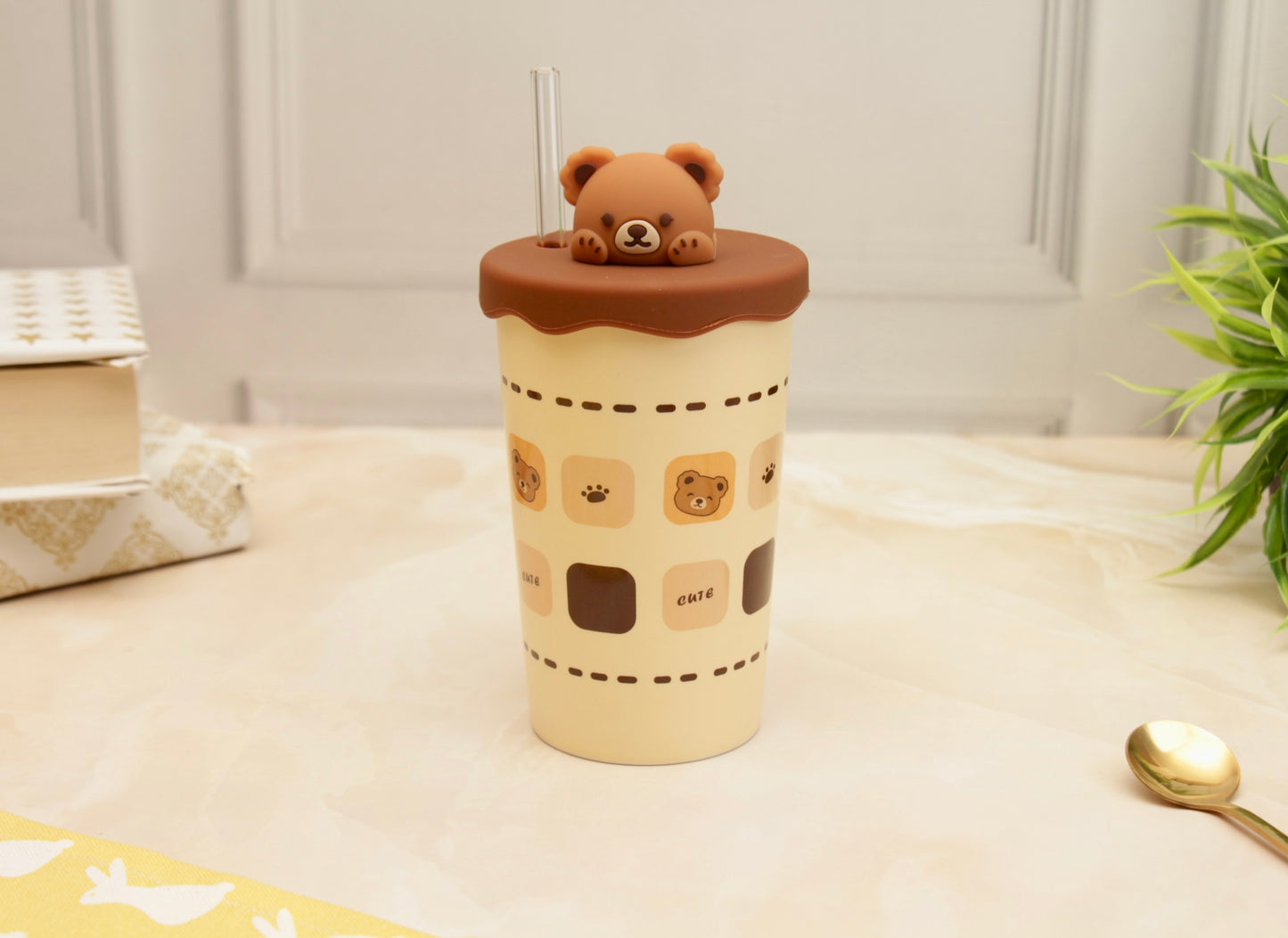 'Teddy' Ceramic Tumbler - Beige 1