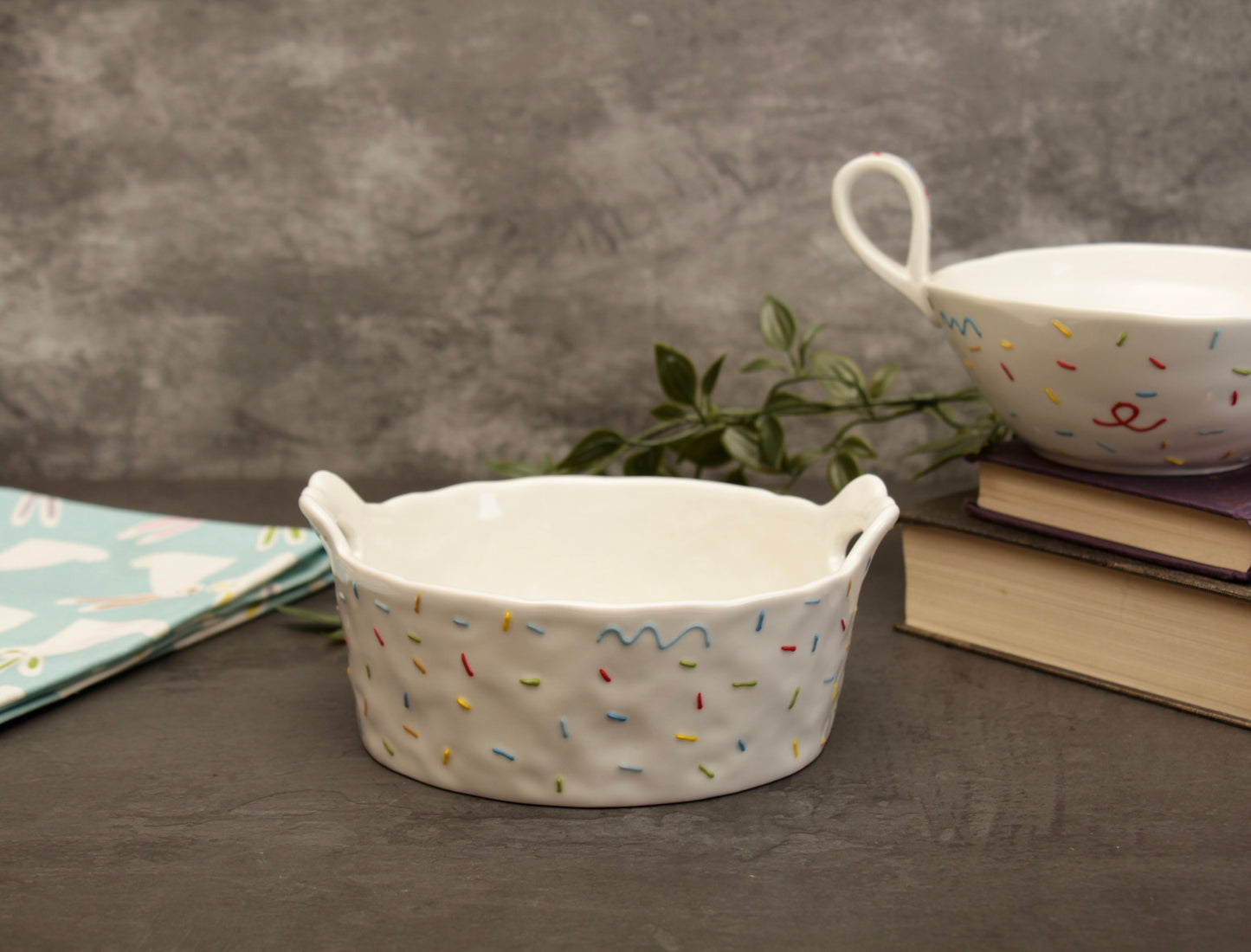 'Sprinkles' Flat Ceramic Bowl