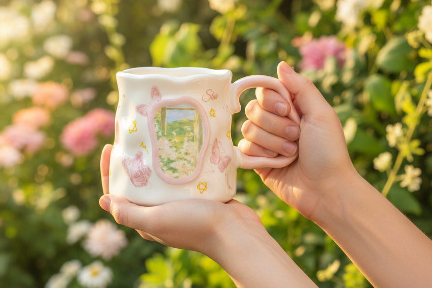 'Buttercup' Ceramic Coffee Mug, Pink