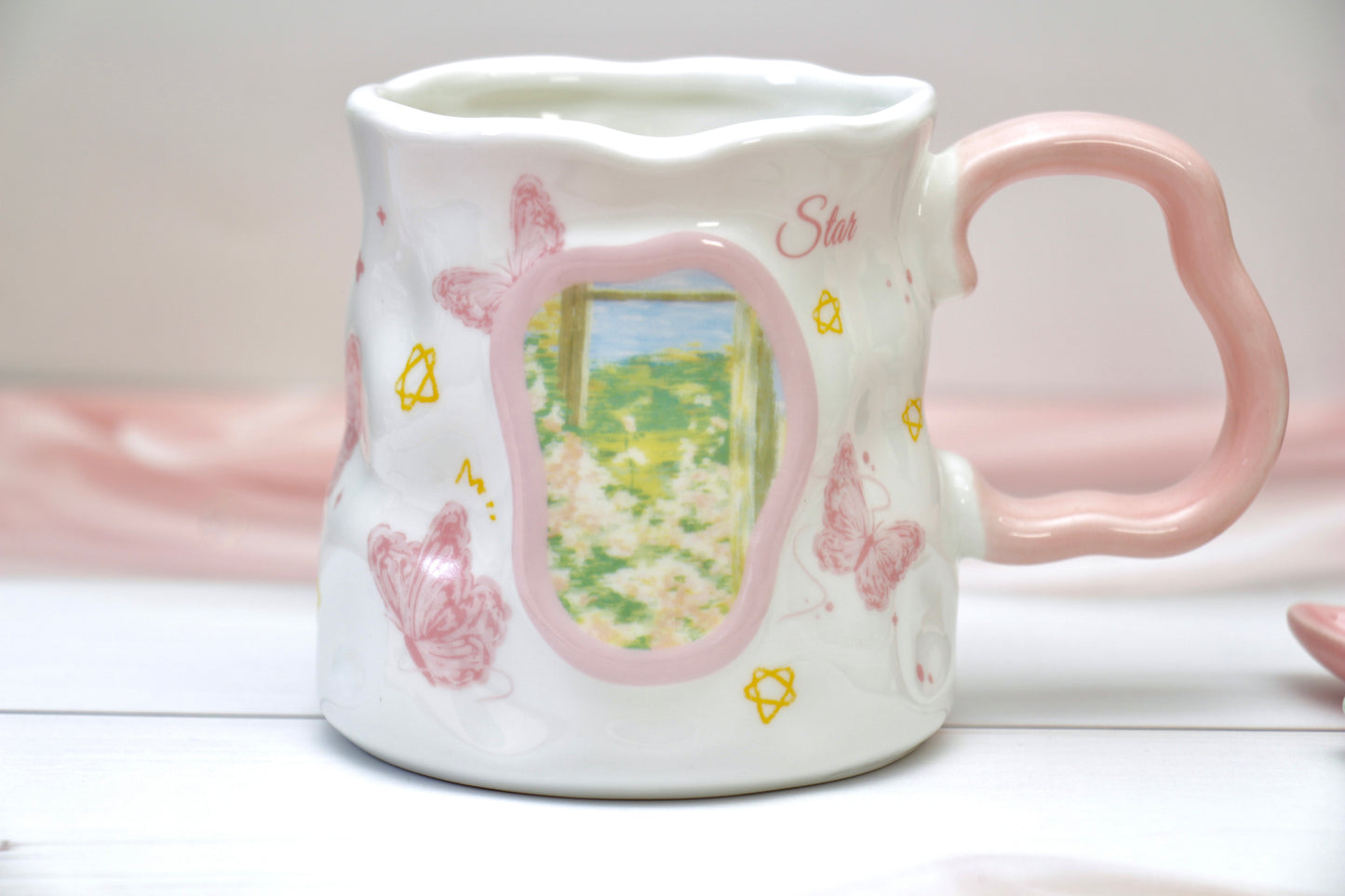 'Buttercup' Ceramic Coffee Mug, Pink