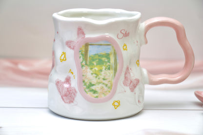 'Buttercup' Ceramic Coffee Mug, Pink