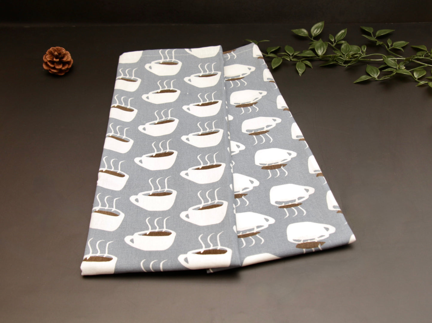 'Coffee Time' Printed Kitchen Towels, Set of 2