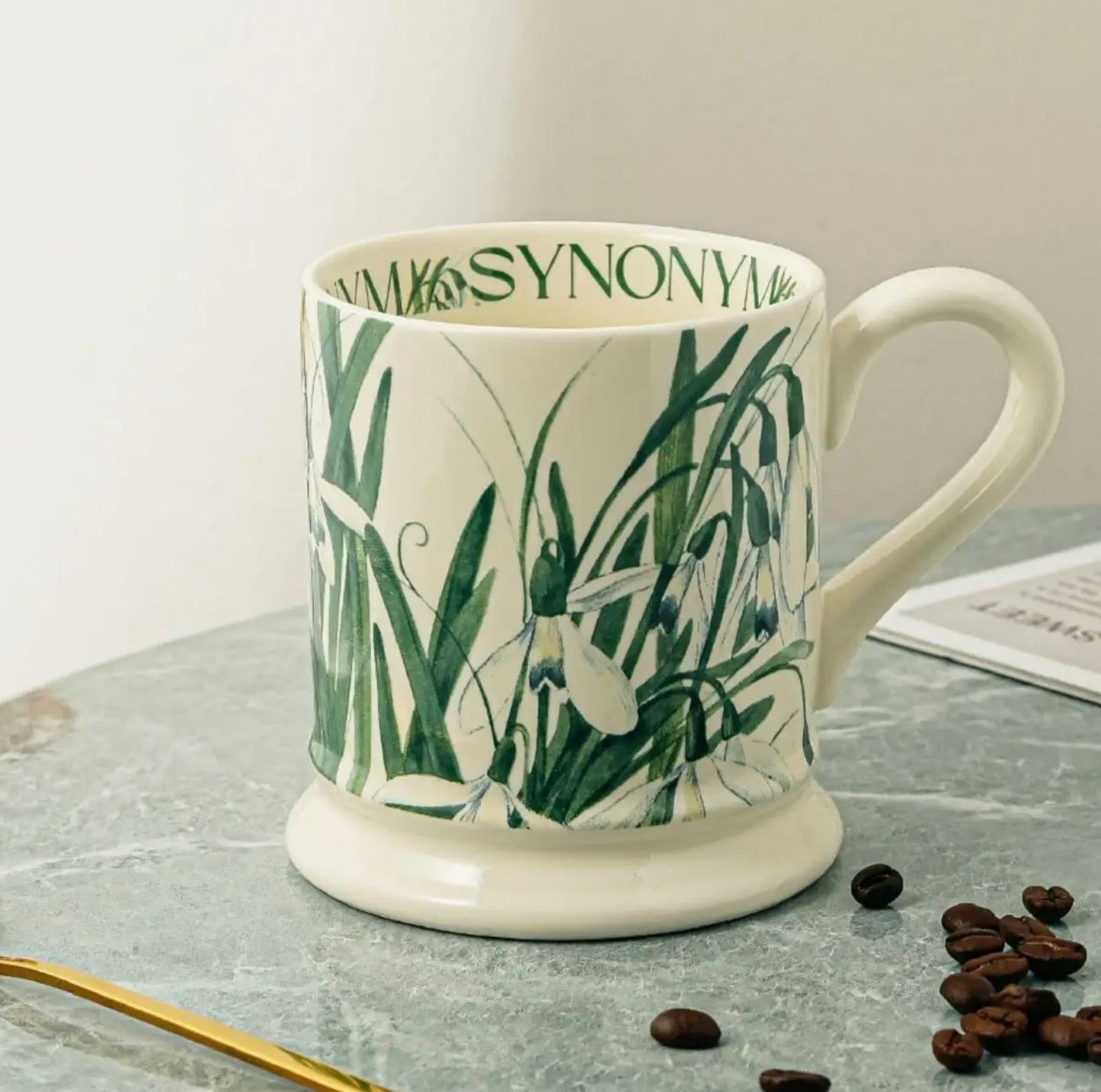 'Bloom' Ceramic Coffee Mug - Green Orchid