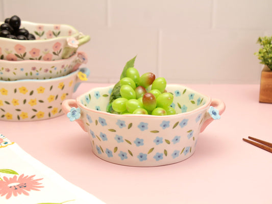 'Periwinkle' Ceramic Bowls - Pink/Blue
