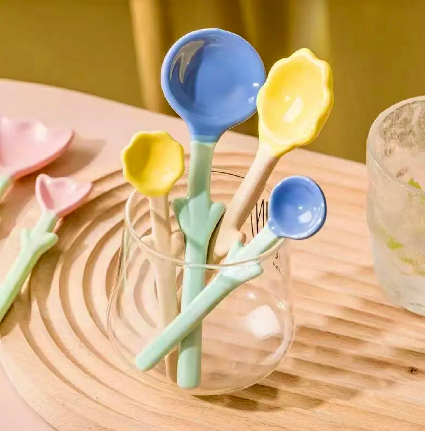 'Sunflower' Yellow Ceramic Spoon Set