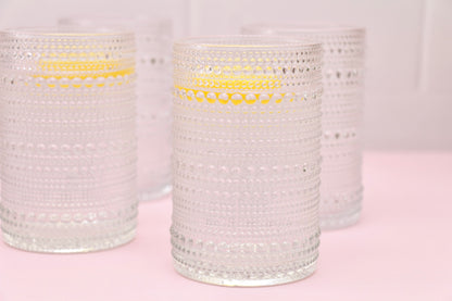 'Frost' Dotted Glass Tumblers, Set Of 4 - White
