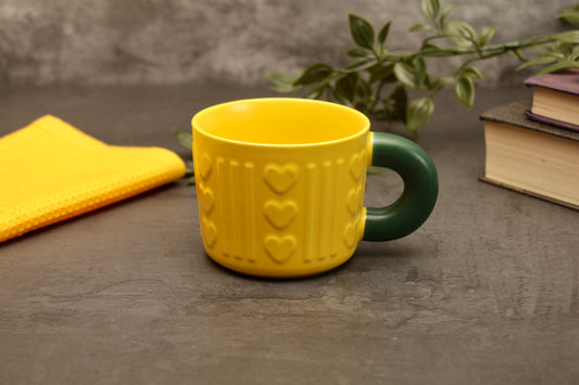 'Dawn' Ceramic Coffee Mug - Yellow