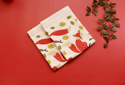 'Maple' Printed Kitchen Towels, Set of 2