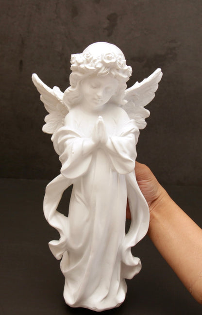 Praying Angel Statue Large - White, 30cm