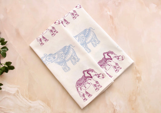 'Tribal Elephant' Printed Kitchen Towels, Set of 2