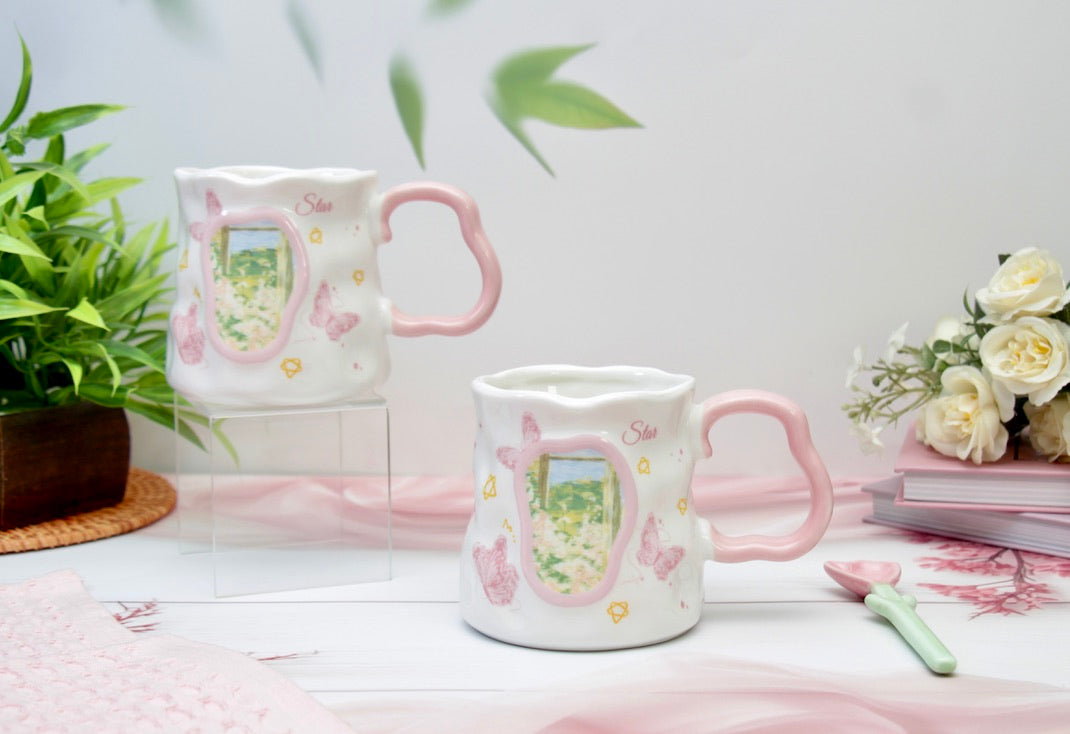 'Buttercup' Ceramic Coffee Mug, Pink