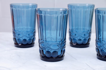 'Brooklyn' Glass Tumblers, Set Of 4 - Blue