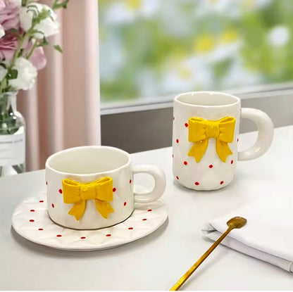 'Yellow Bow' Ceramic Coffee Mug