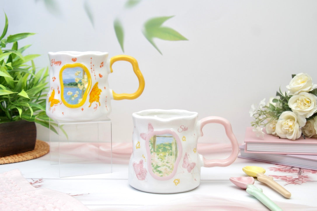 'Buttercup' Ceramic Coffee Mug, Pink