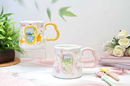 'Buttercup' Ceramic Coffee Mug, Pink