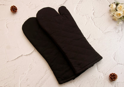 'Black' Long Mittens Set of 2