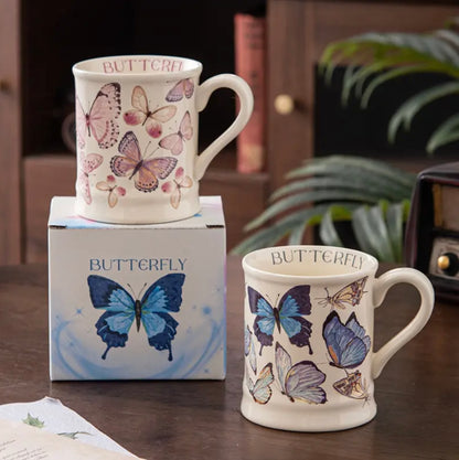 'Blue Butterflies' Ceramic Coffee Mug