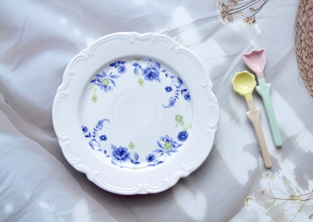 'Astrid' Ceramic Dessert Plate, Blue