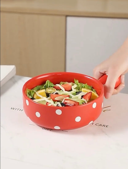 'Poppy' Red Polka Dot Bowl, 600ml