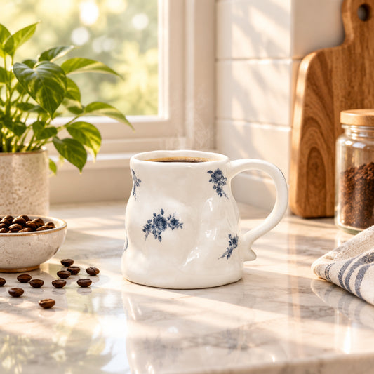 'Zara' Ceramic Coffee Mug, White
