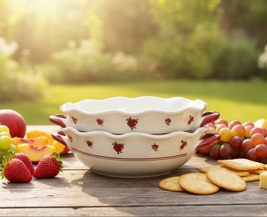 'Ruby Heritage' Ceramic Bowl | 7.5 Inch | Large