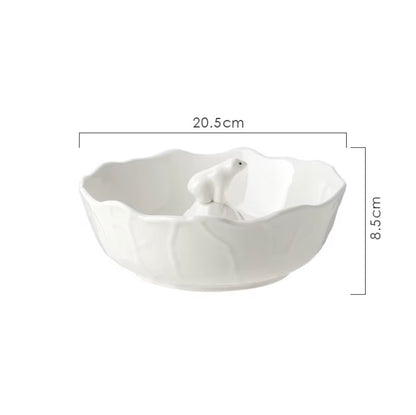 'Grumpy Bear' White Ceramic Bowl, Large 1.1L