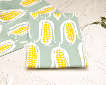 'Sweet Corn' Printed Kitchen Towels, Set of 2