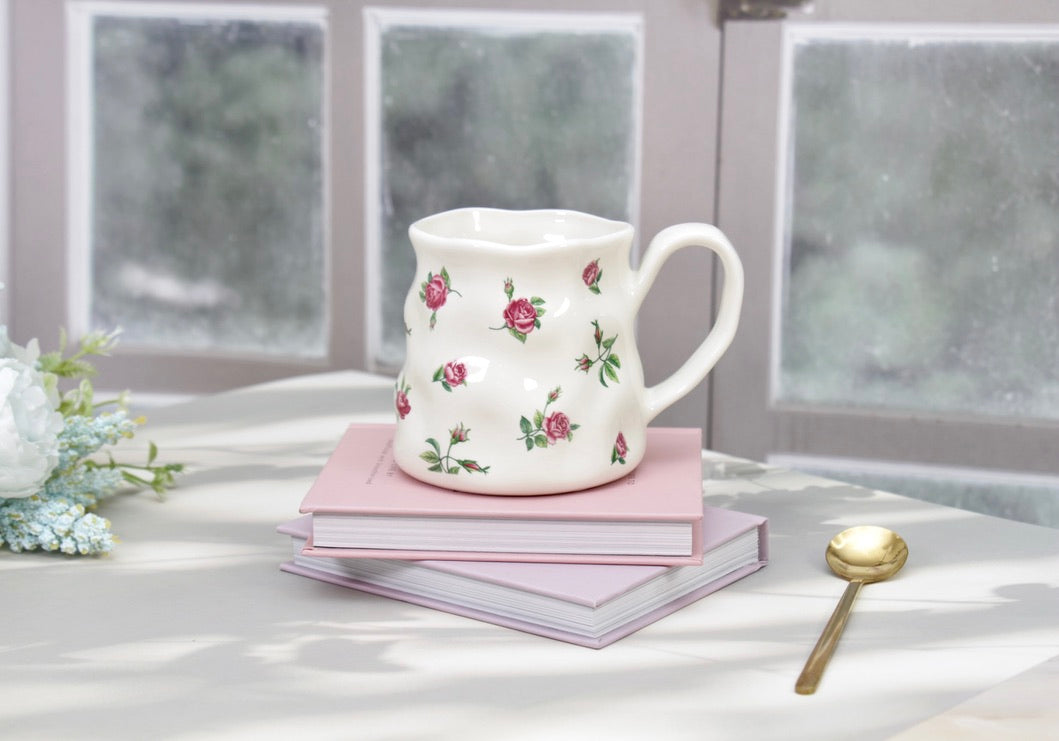 'Bellarose' Red Roses Ceramic Coffee Mug | Ruby Rose