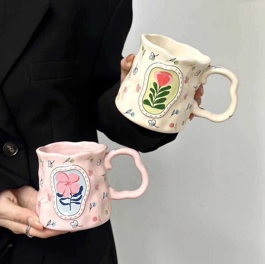 'Florence' Ceramic Coffee Mug, Beige